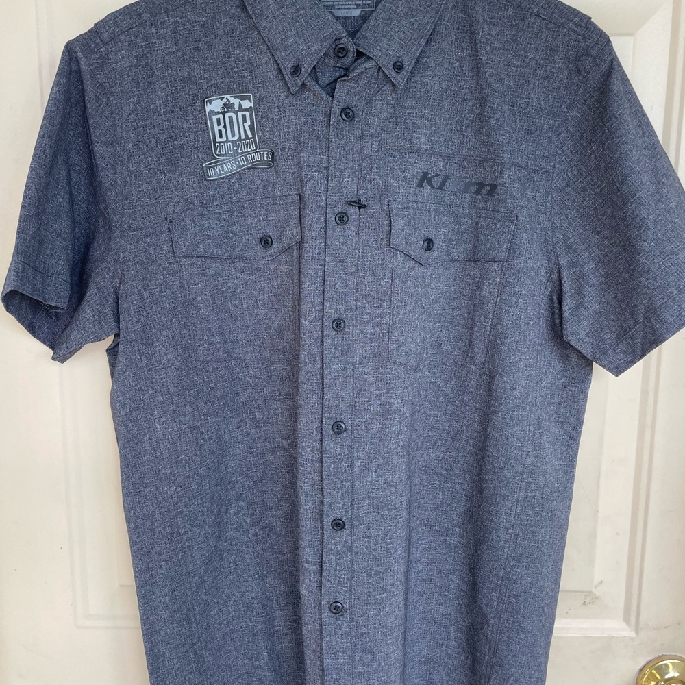 Klim Shirt Mens Large Gray Button Up Mechanic Breathable Lightweight Casual